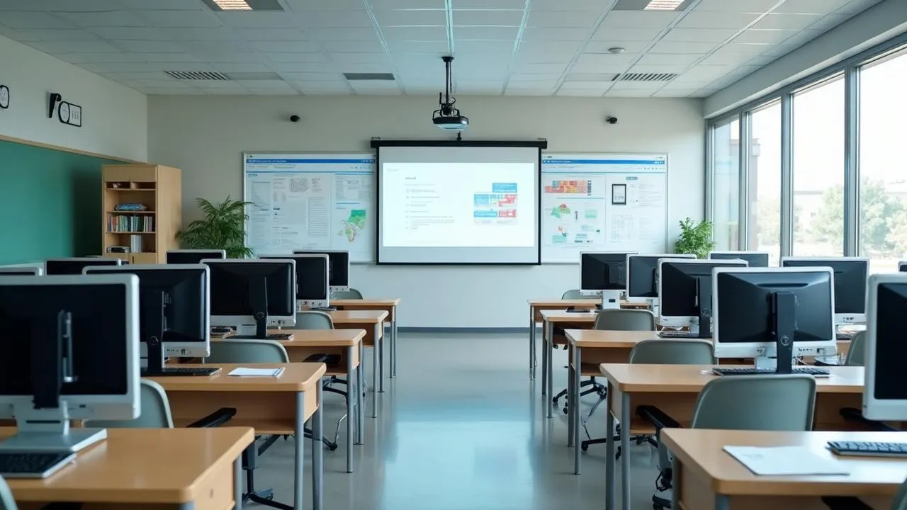 Modern educational facility with learning technology